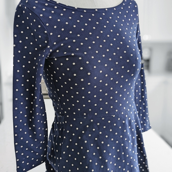 New with tag: super cute Old Navy dress. navy blue and white polka dots - Picture 2 of 5
